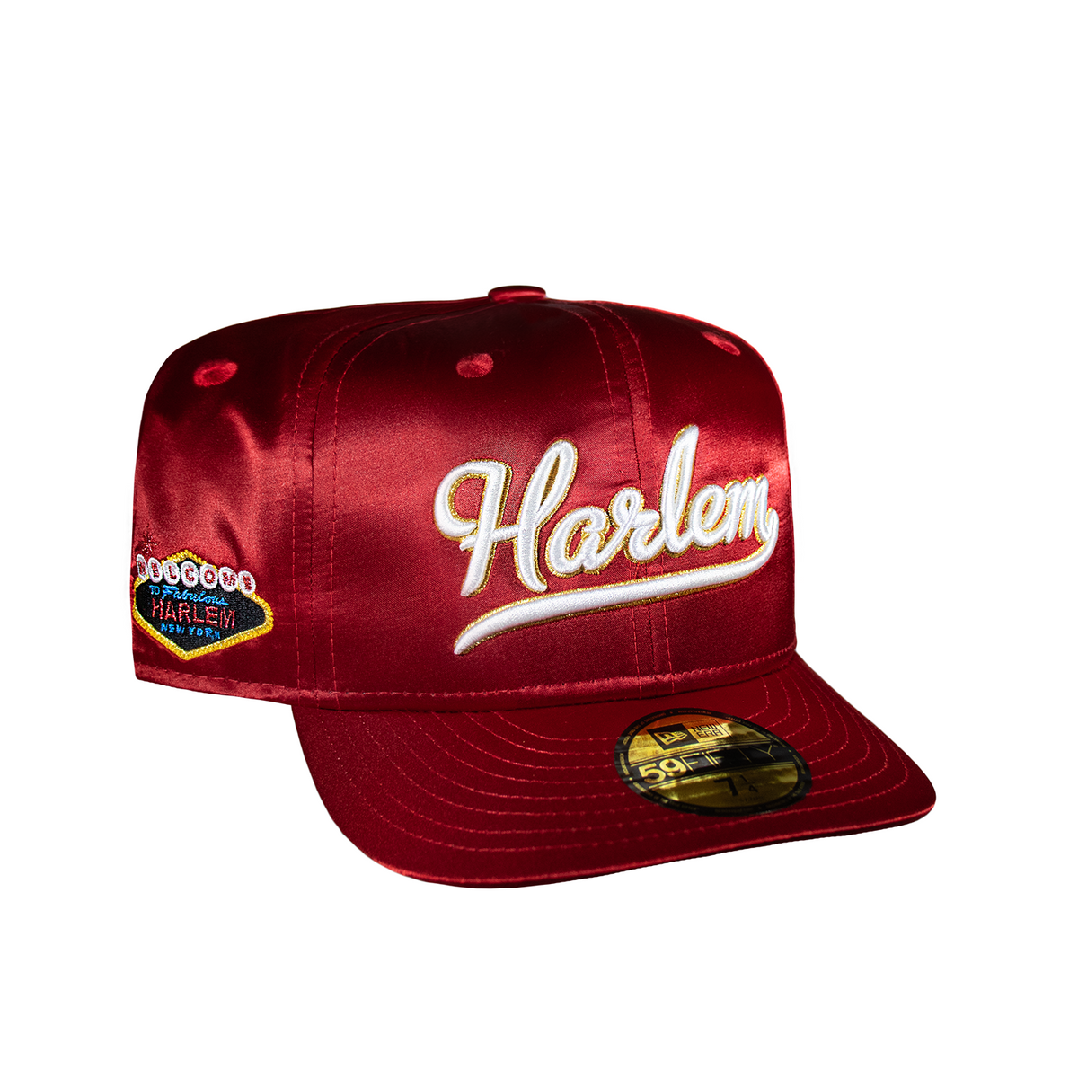 HARLEM RED SATIN 5950 FITTED – CAP USA NYC