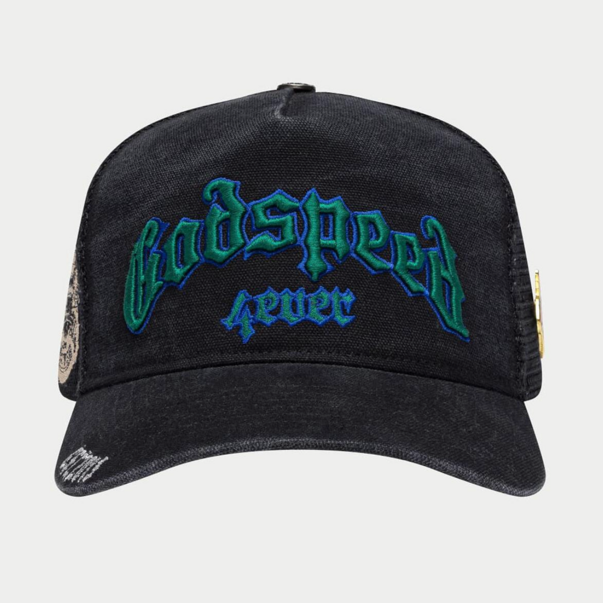 GodSpeed Forever Trucker Hat (Black Washed/Green) – CAP USA NYC
