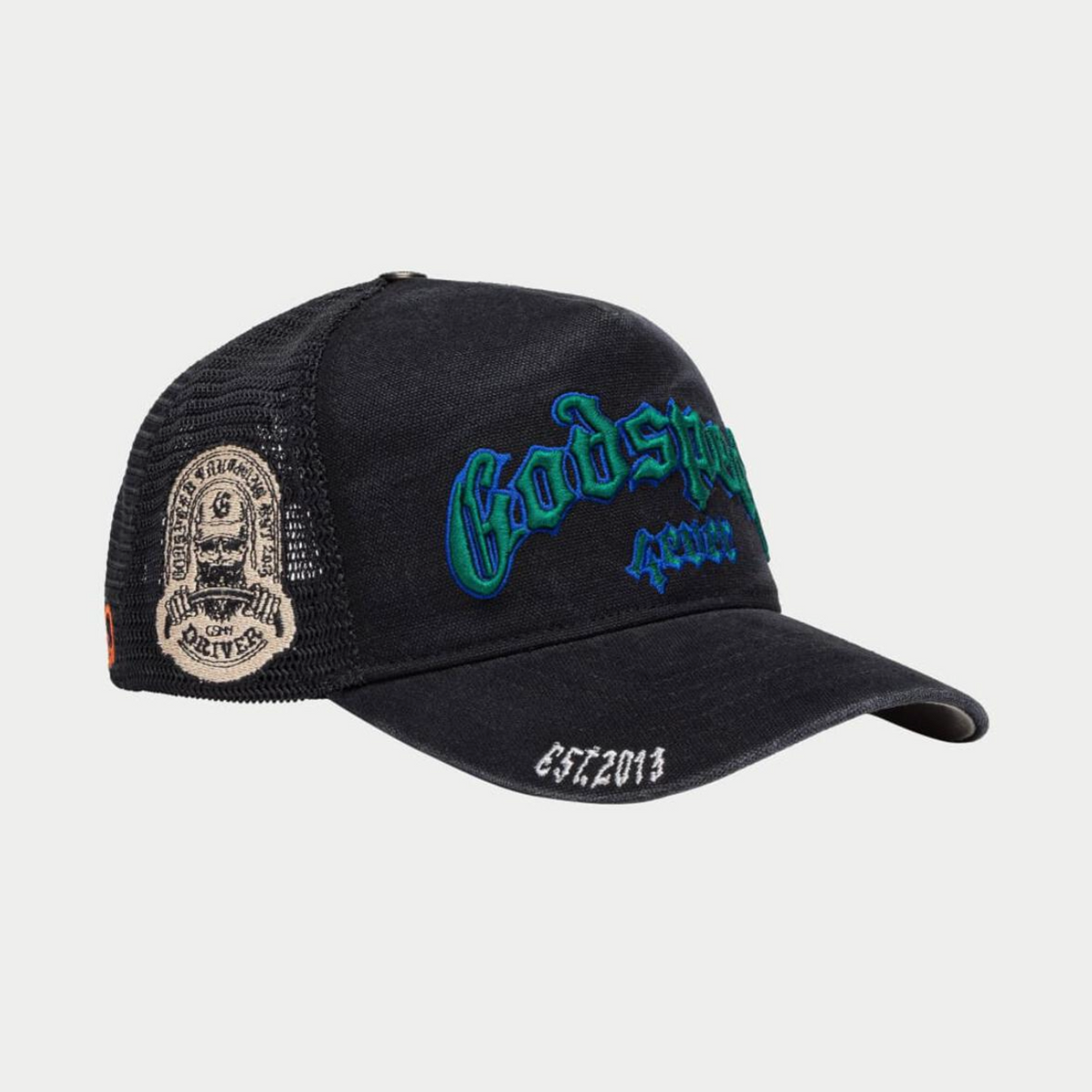 GodSpeed Forever Trucker Hat (Black Washed/Green) – CAP USA NYC