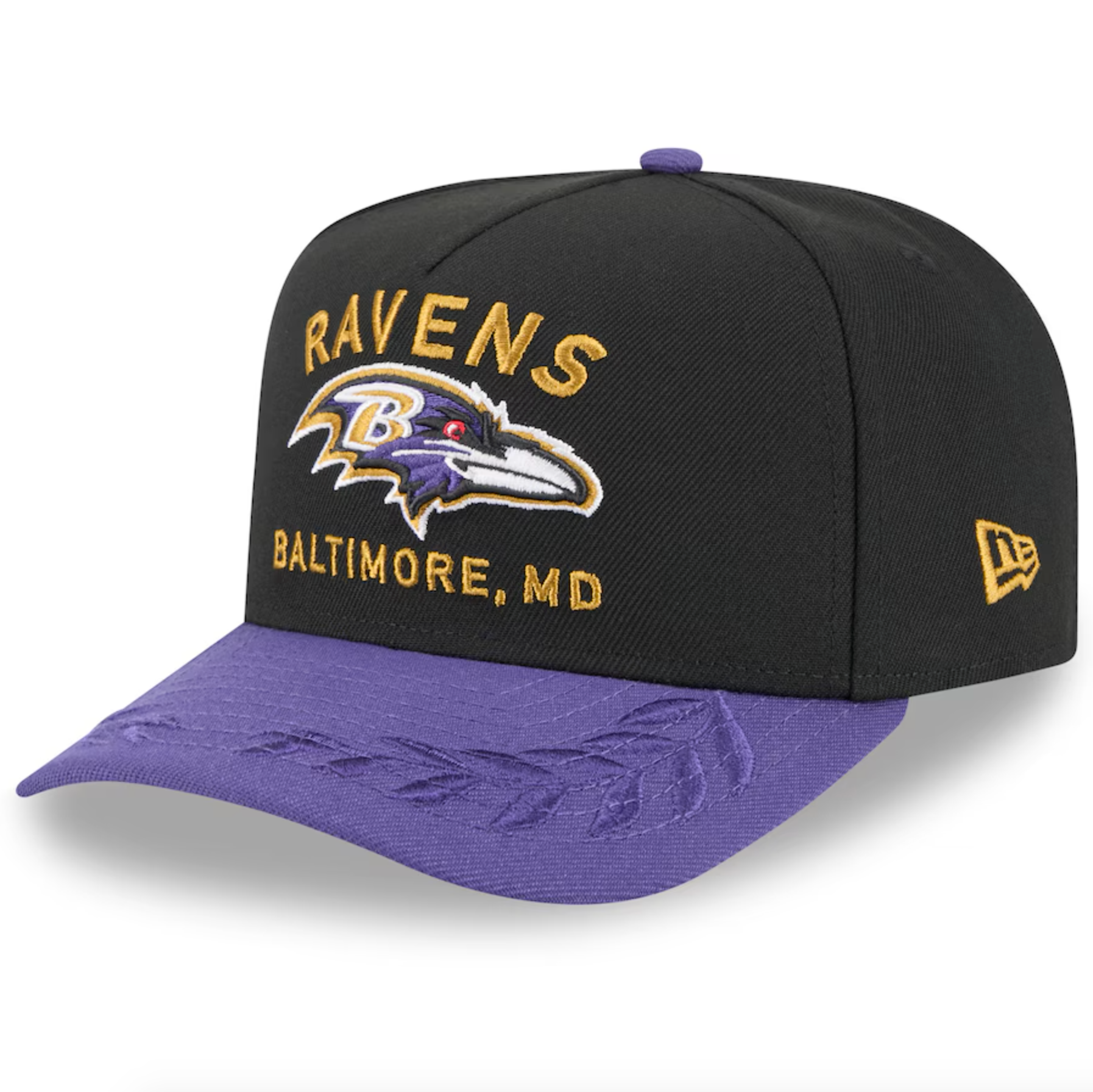 Kj着 The Ravens Snapback CAP Baltimore Ravens Black NFL25 DRAFT 950 AFrame Snap Back