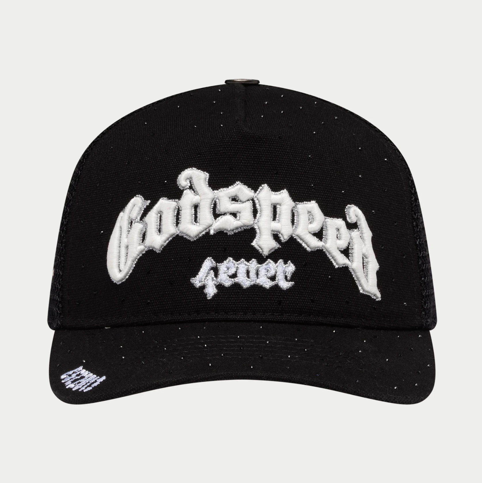 GODSPEED Forever Black and White w/ Crystals Trucker Snap Back