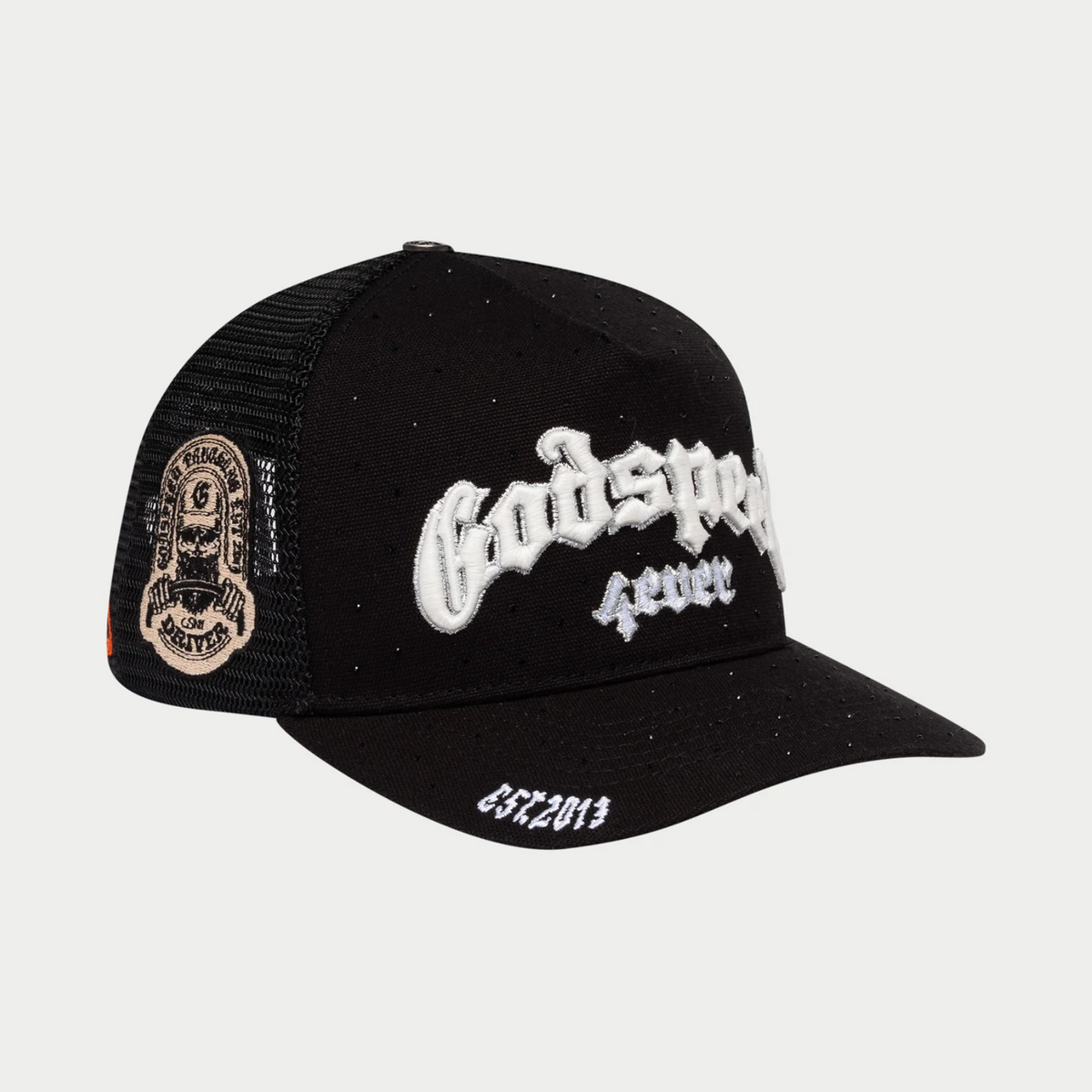GODSPEED Forever Black and White w/ Crystals Trucker Snap Back GODSPEED Forever Black and White w/ Crystals Trucker Snap Back
