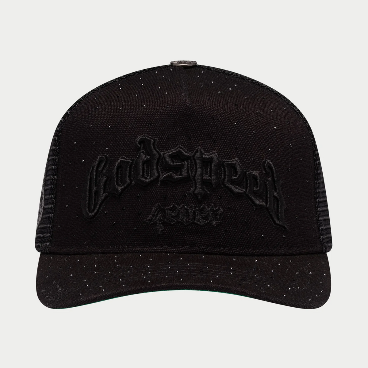 GODSPEED Forever Black on Black w/ Crystals Trucker Snap Back