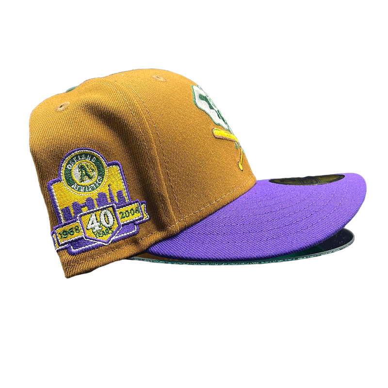 Oakland Athletics Wheat & Purple Stomper Logo 40 Years