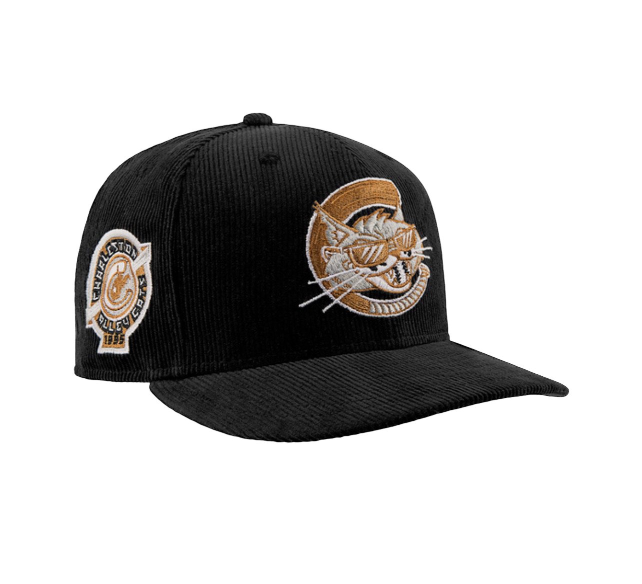 Charleston Alley Cats Black Corduroy Green UV 1995 CAP USA NYC