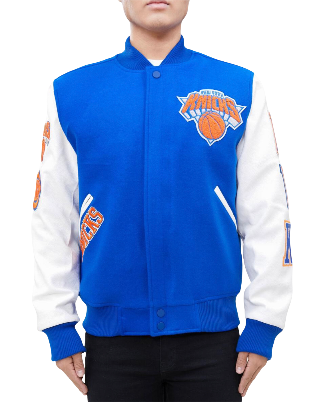 New York Knicks Royal Blue Varsity Jacket CAP USA NYC