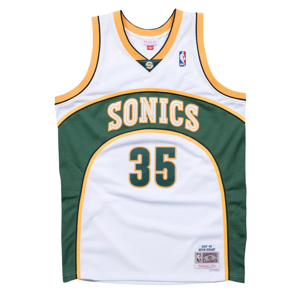 Kevin Durant Seattle Supersonics Mitchell Ness Hardwood Classics 2007 08 Swingman Jersey White