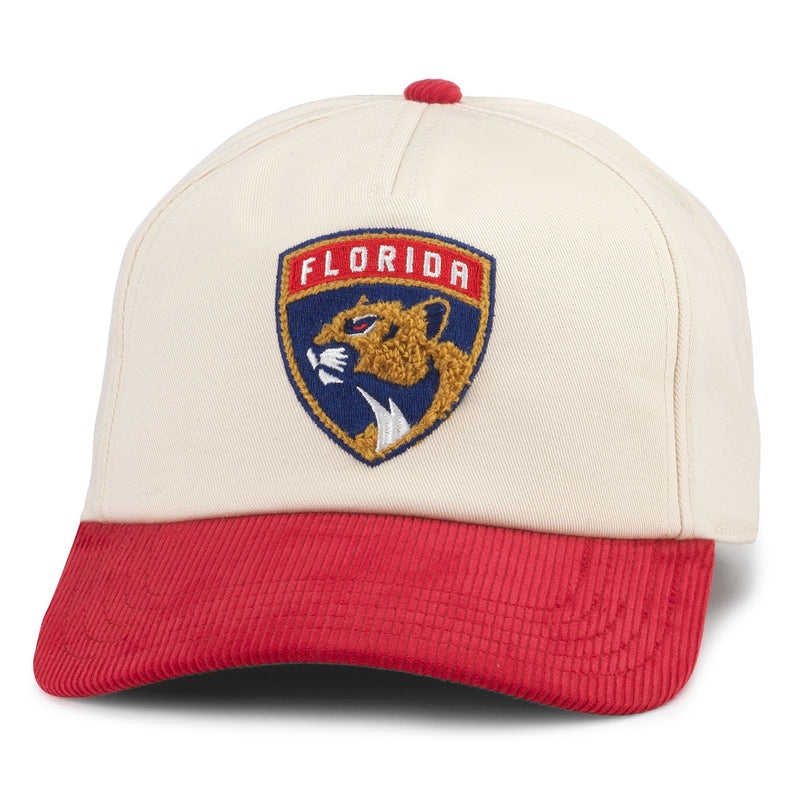 Florida Panthers Creme and Red Corduroy Snap Back