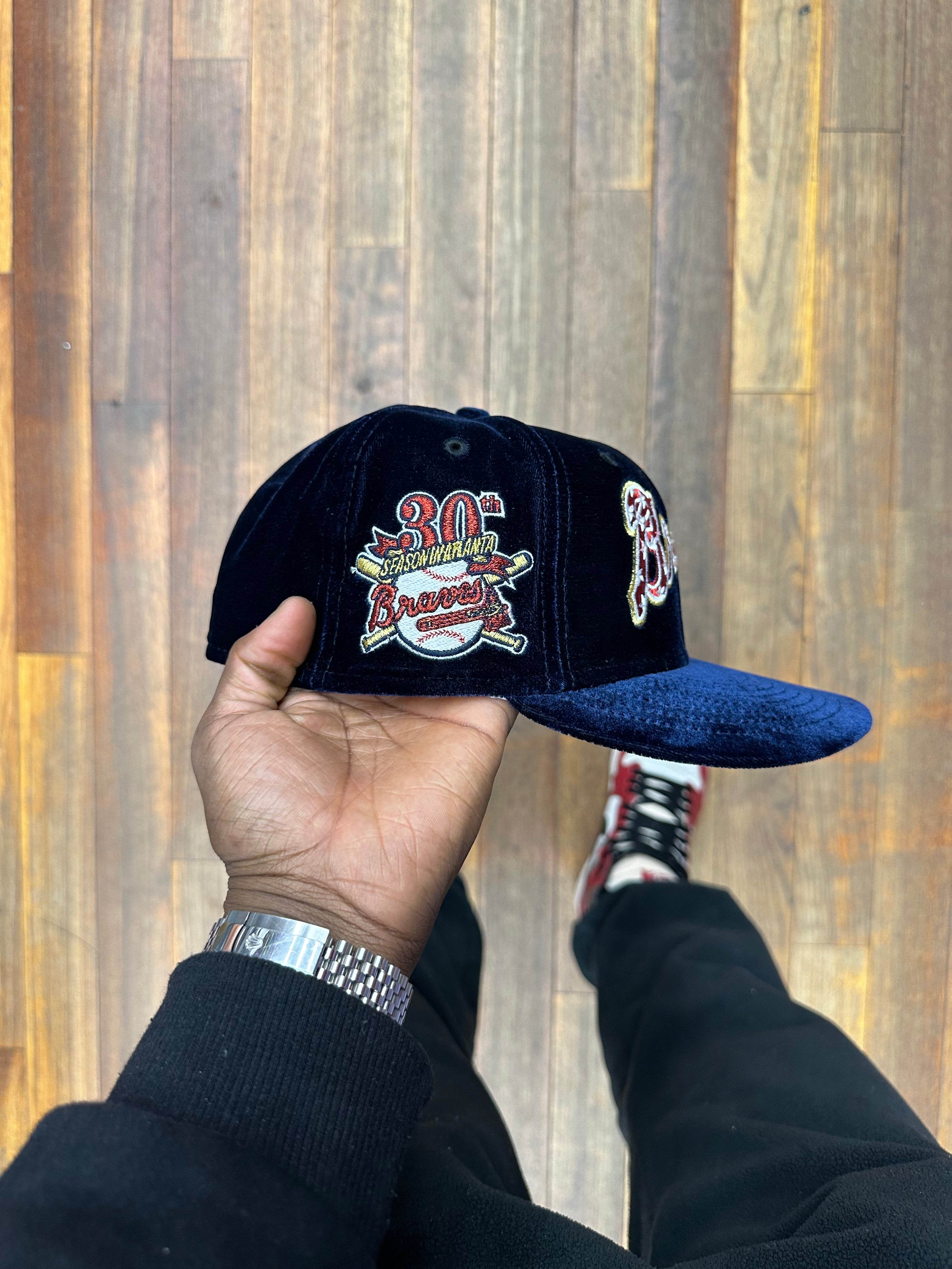 Atlanta Braves Dark Velvet Royal 30Th Anniversary Stars Logo