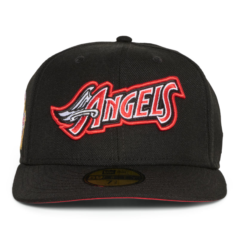 Anaheim Angels Winged Font Logo Red Outline 40Th Anniversary