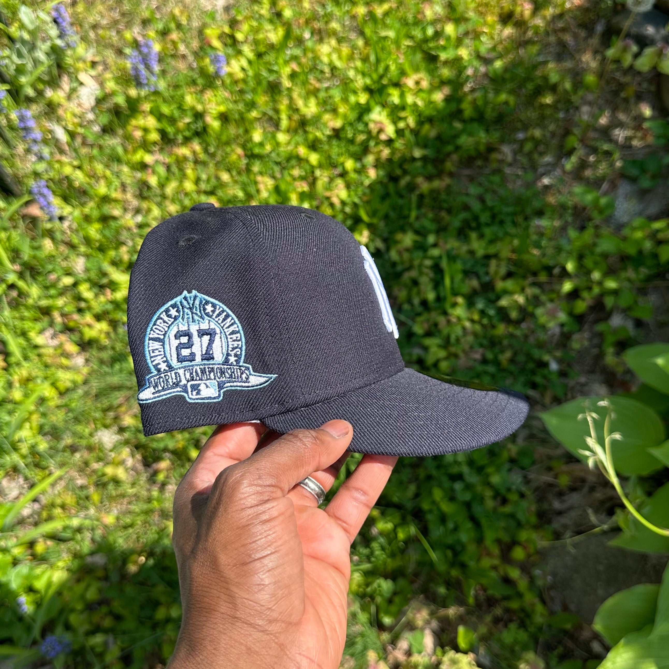 New York Yankees Navy Sky Blue Heart 27X World Champions