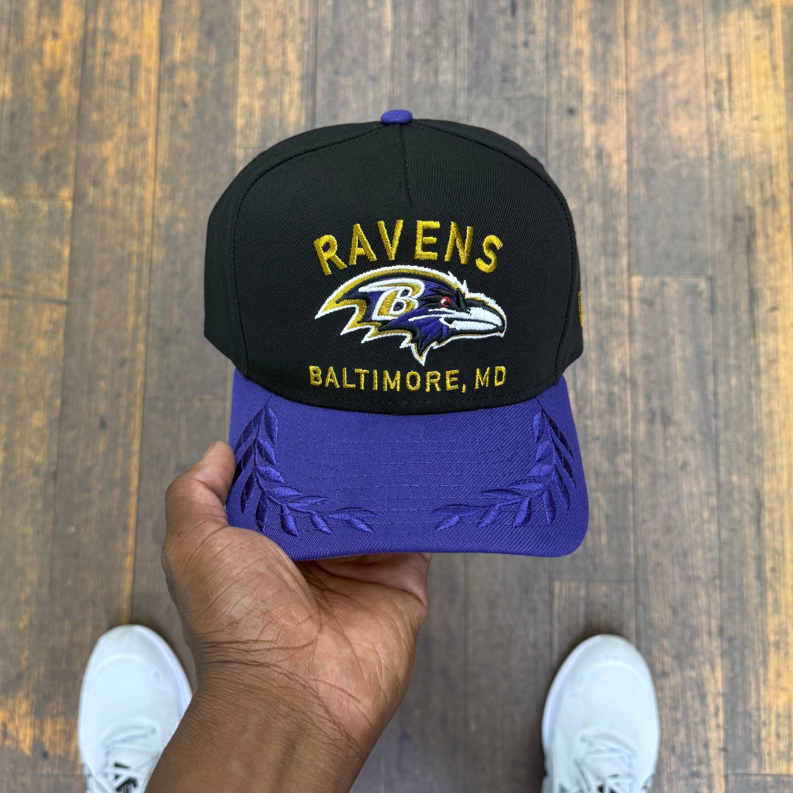 Baltimore Ravens Black NFL25 DRAFT 950 AFrame Snap Back – CAP USA NYC