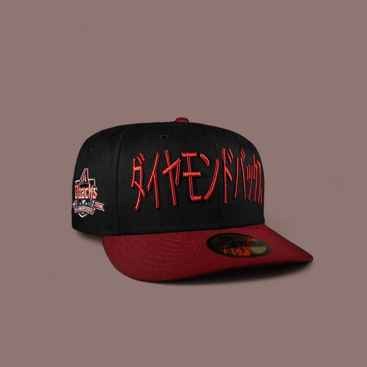 Arizona Diamond Backs Kanji Logo Black and Burgundy