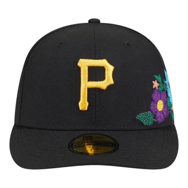 Pittsburgh Pirates Black Floral Chain Stitch Green UV