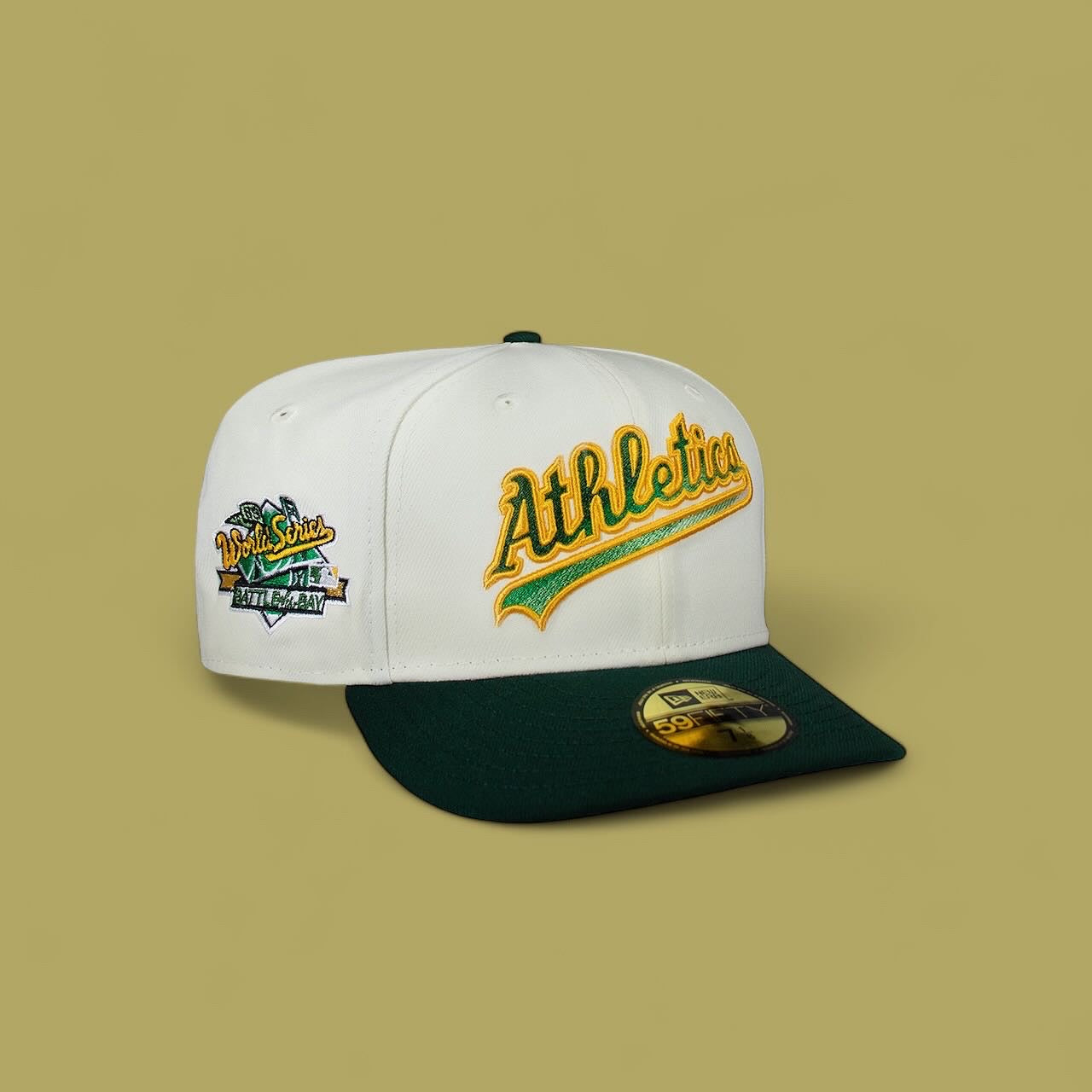 Oakland Athletics Script Chrome Creme and Green 1989 World Series