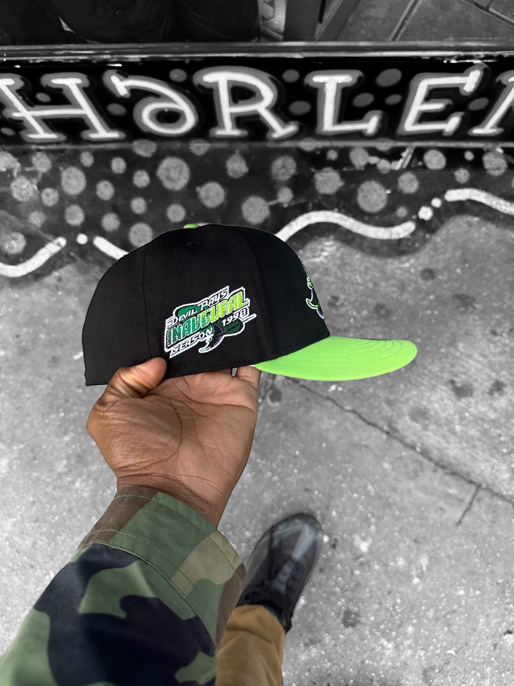 Tampa Bay Rays Black and Lime Green 98 Inaugural