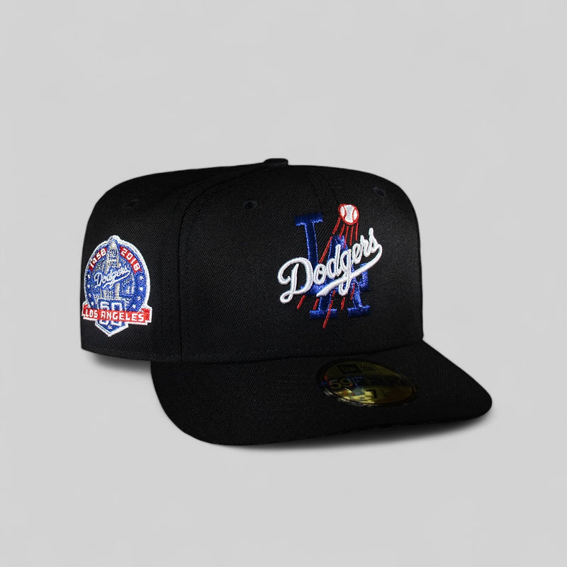 Los Angeles Dodgers Blue Metallic Logo All Black 60Th