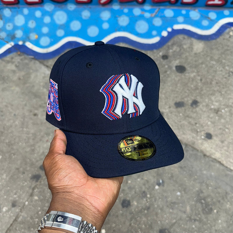 New York Yankees Stacked Logo Navy 75Th World Series