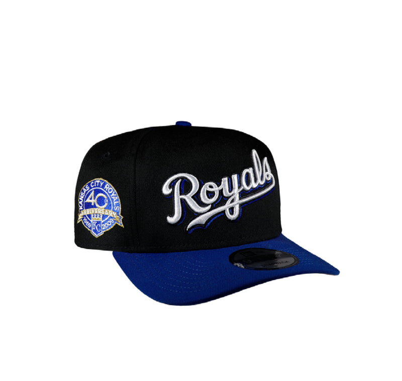 Kansas City Royals Black & Royal Script 950 AFrame Snap Back