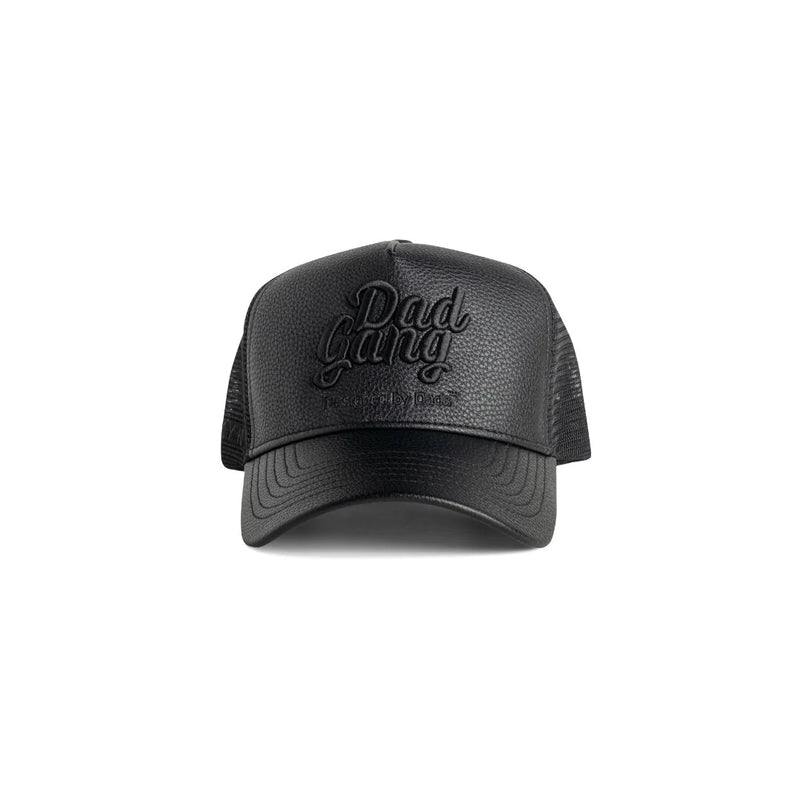 DadGang Triple Black Leather Trucker