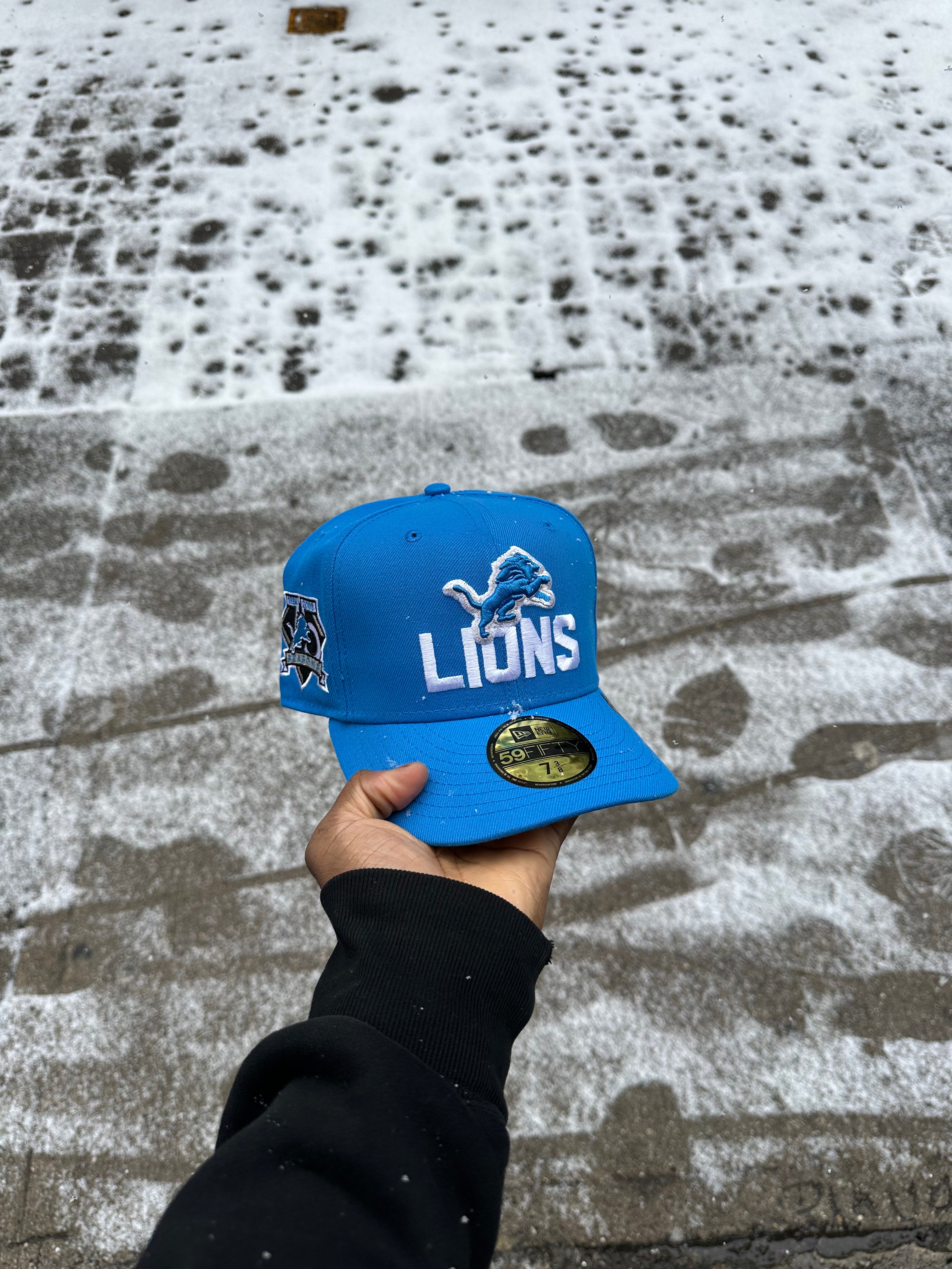 Detroit Lions All Blue Font Logo 75Th World Series