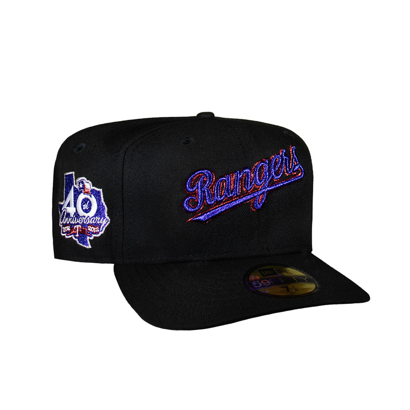 Texas Rangers All Black Script Logo 40th Anniversary