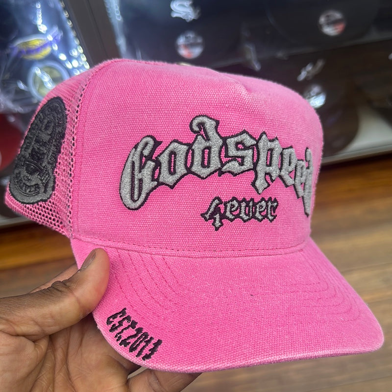 God Speed Forever Pink Trucker Hat (Fuchsia Washed)