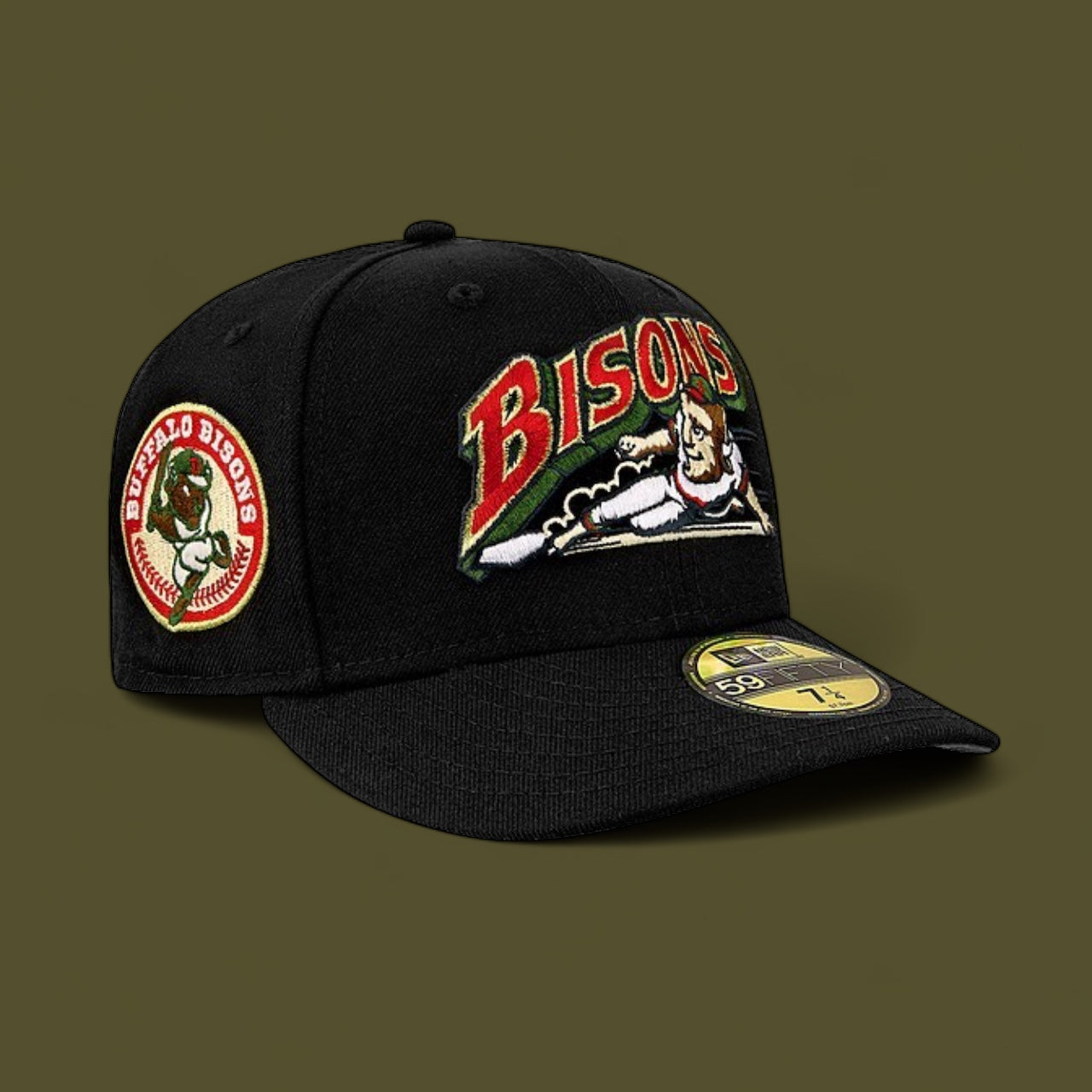 Buffalo Bisons Classic All Black w/ Green UV