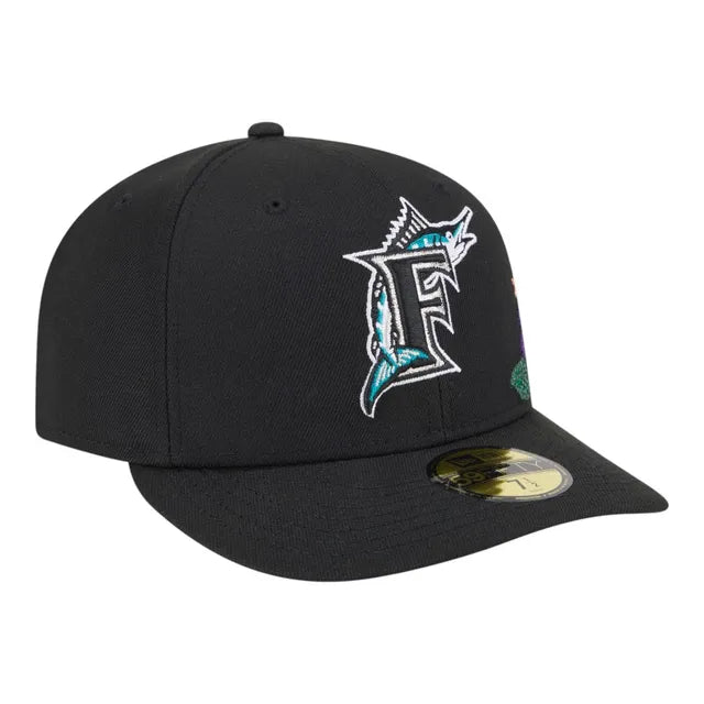 Florida Marlins Black Floral Chain Stitch Green UV