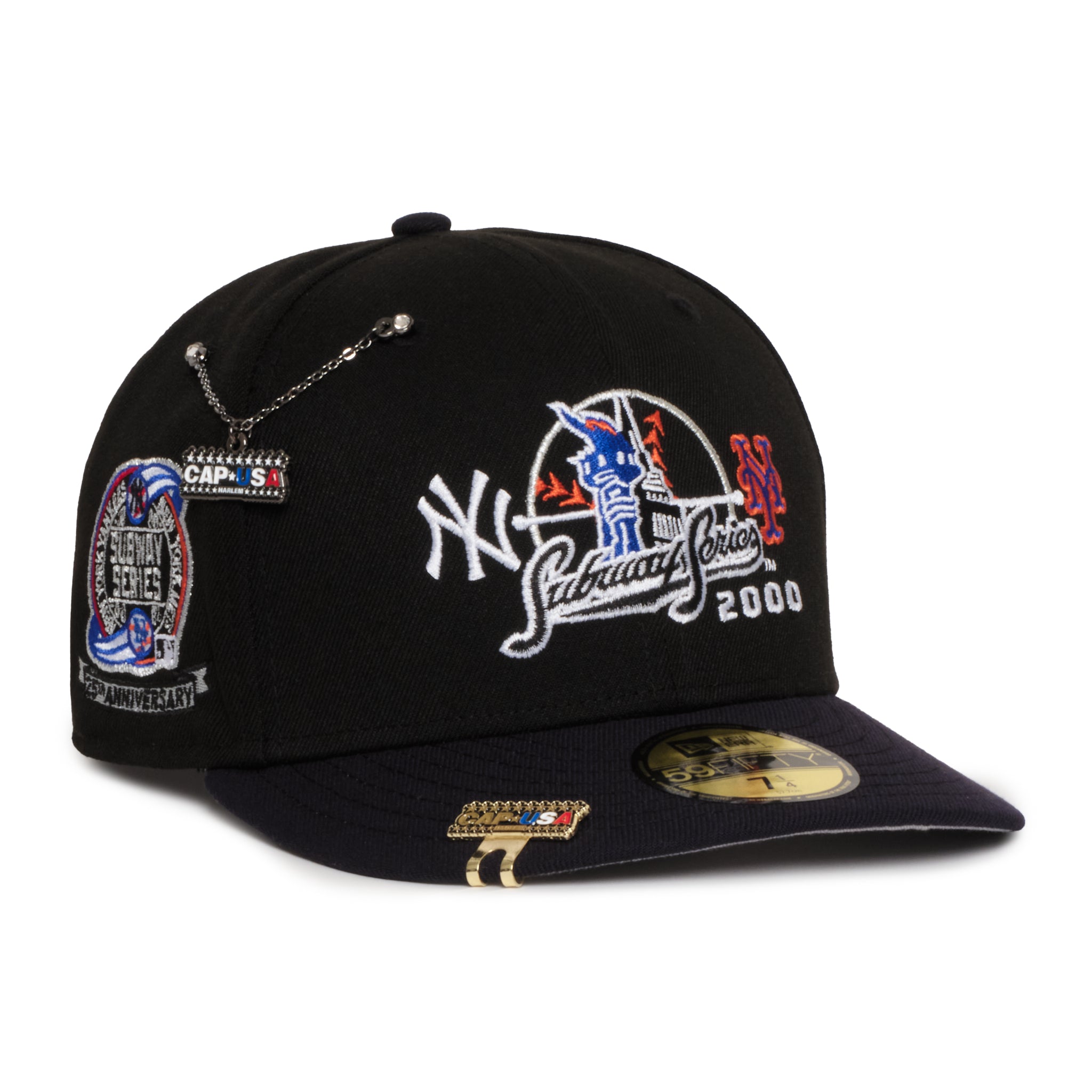 New York Yankees X Mets Black and Navy Subway Series front Logo