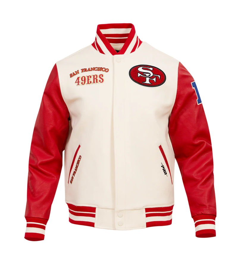 San Francisco 49ers Creme and White Varsity Jacket