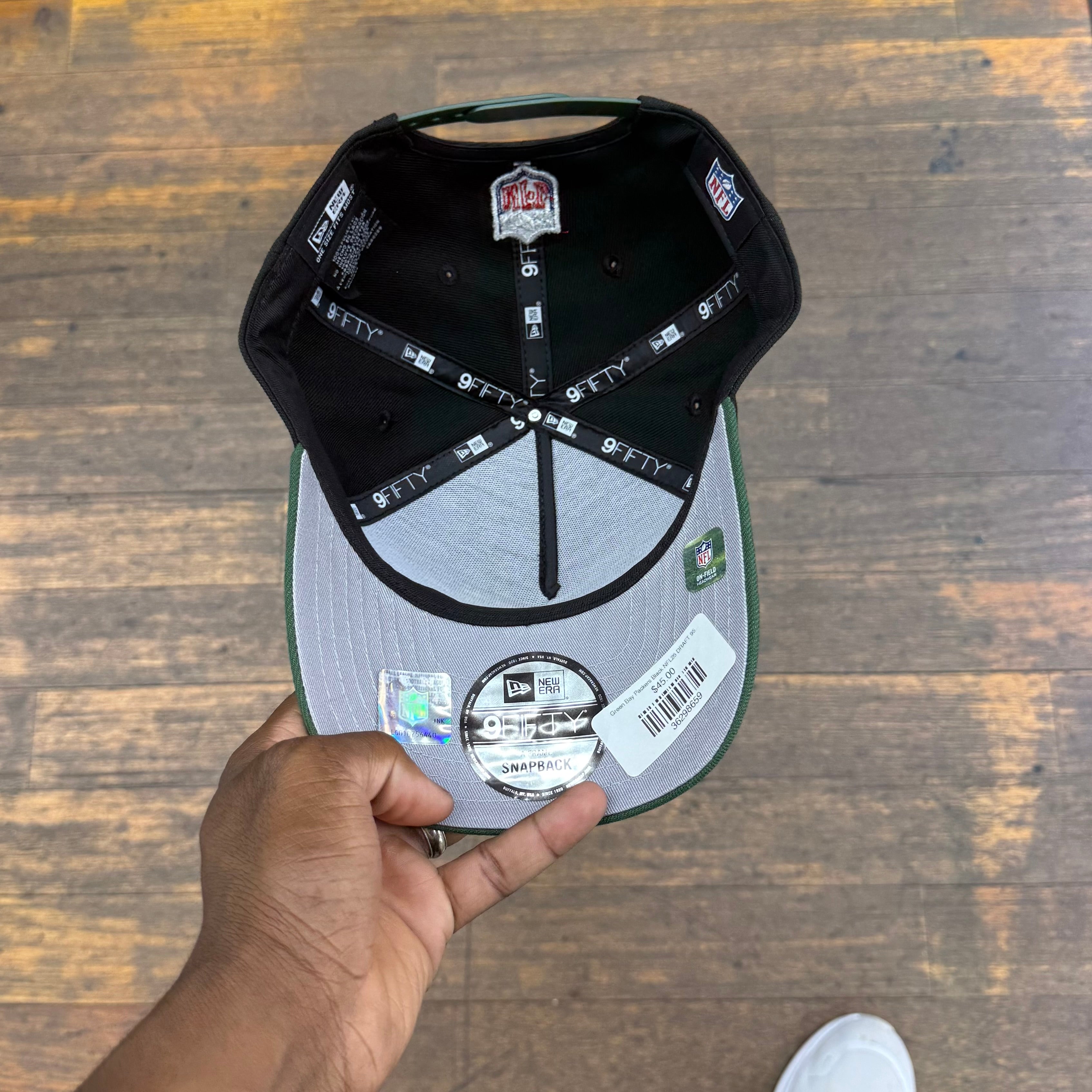 Green Bay Packers Black NFL25 DRAFT 950 AFrame Snap Back