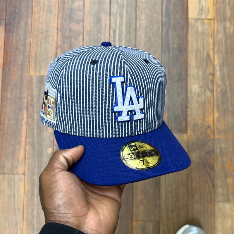 Los Angeles Dodgers Striped Denim and Royal Blue 75 Years