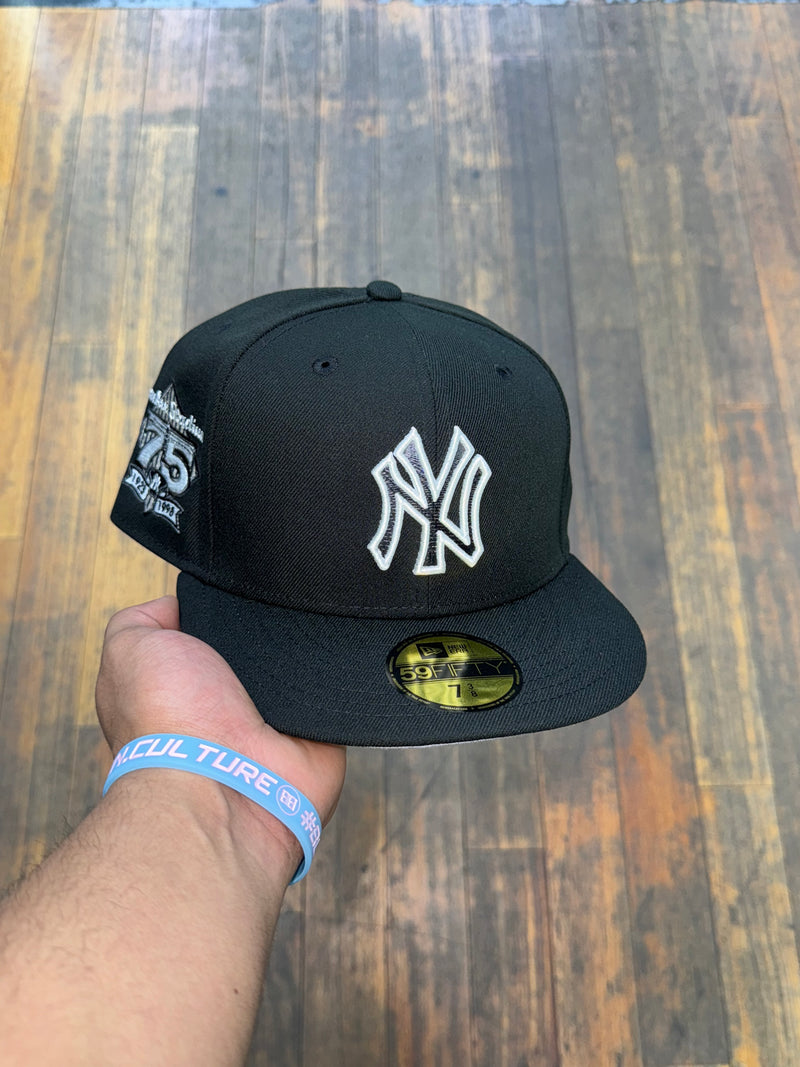 New York Yankees All Black Gradient Logo 75 Years