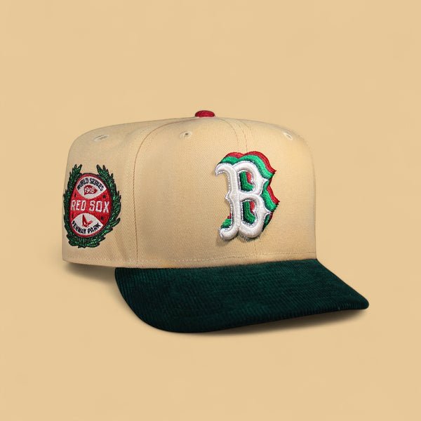 Boston Red Sox 3D Logo Candied Pecan and Corduroy Green 1918