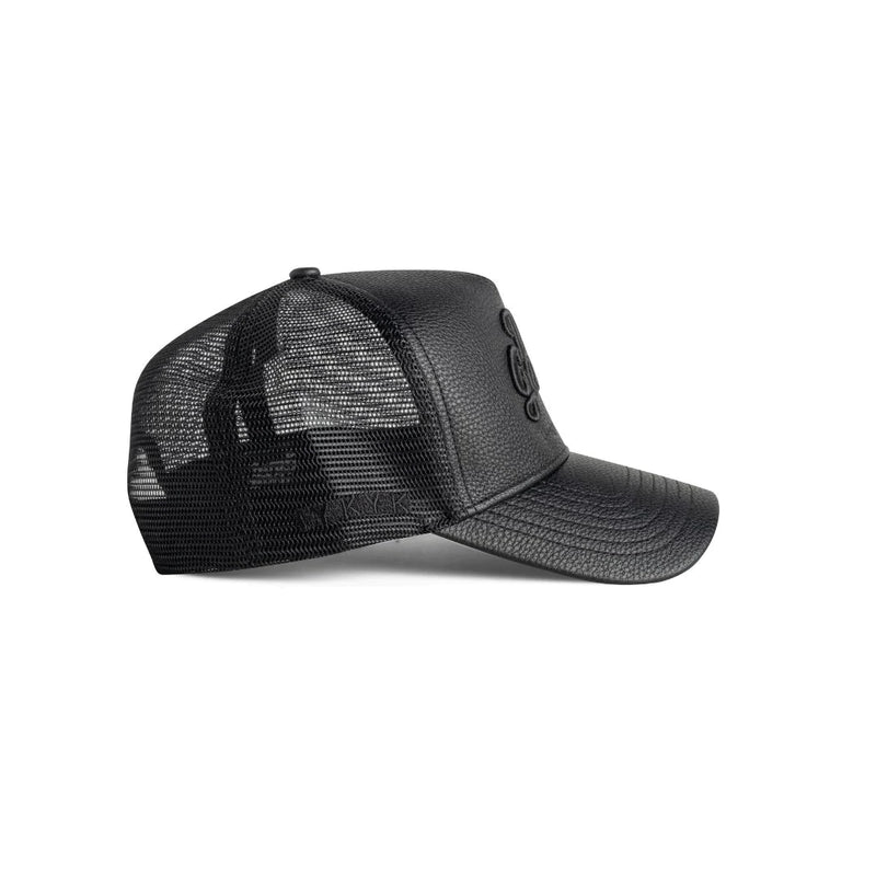 DadGang Triple Black Leather Trucker