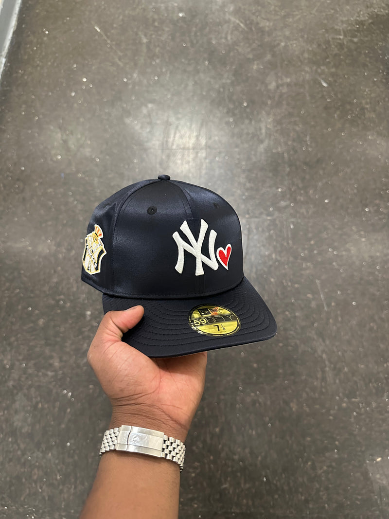 New York Yankees Heart Navy Satin 1951 World Series