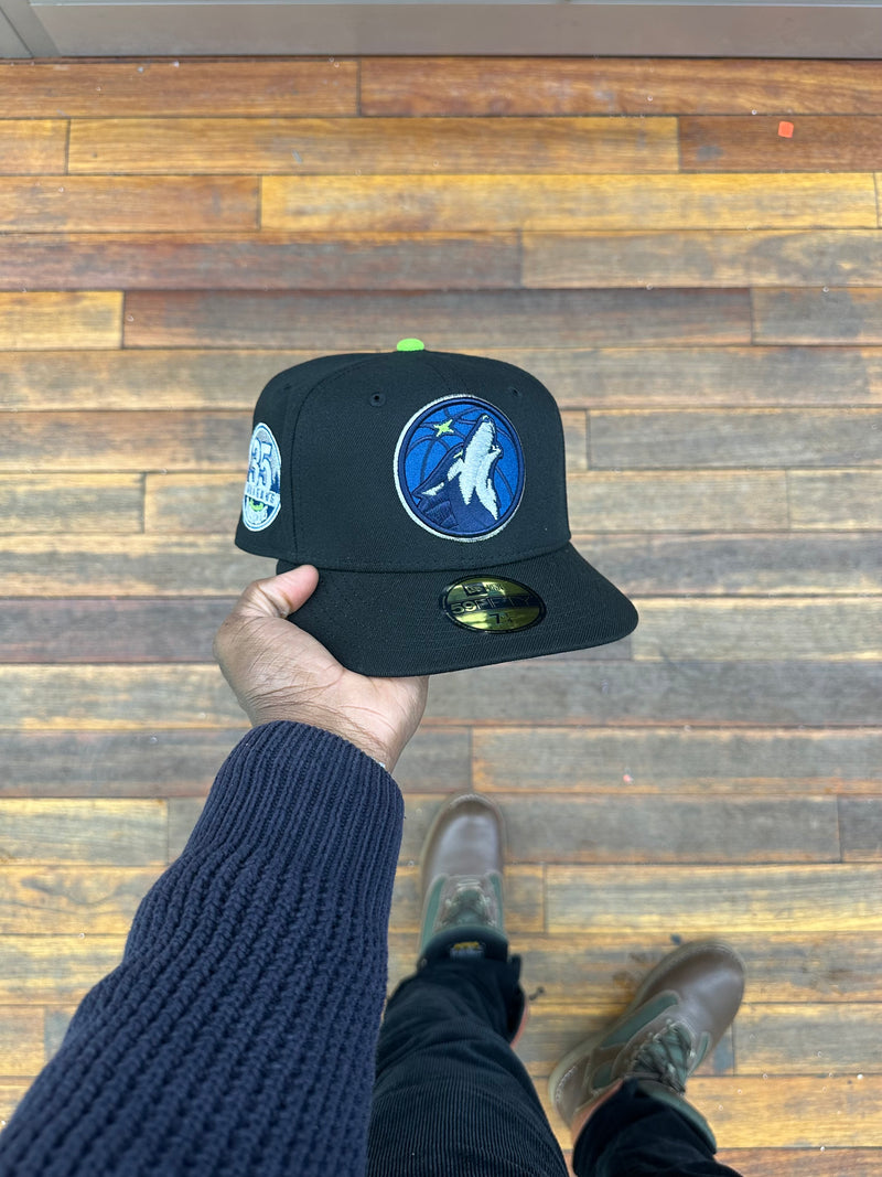 Minnesota Timberwolves All Black Fitted 35Th