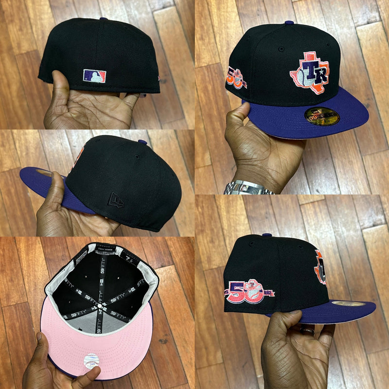 Texas Rangers Black & Purple w/ Pink 50th