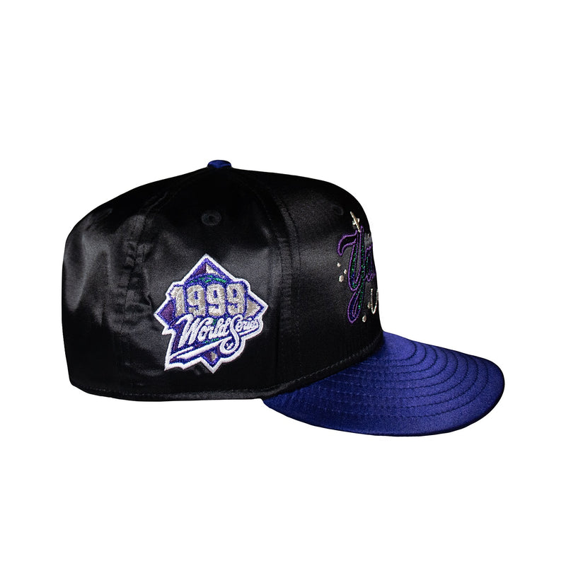 New York Yankees Galaxy Satin Black and Royal Script