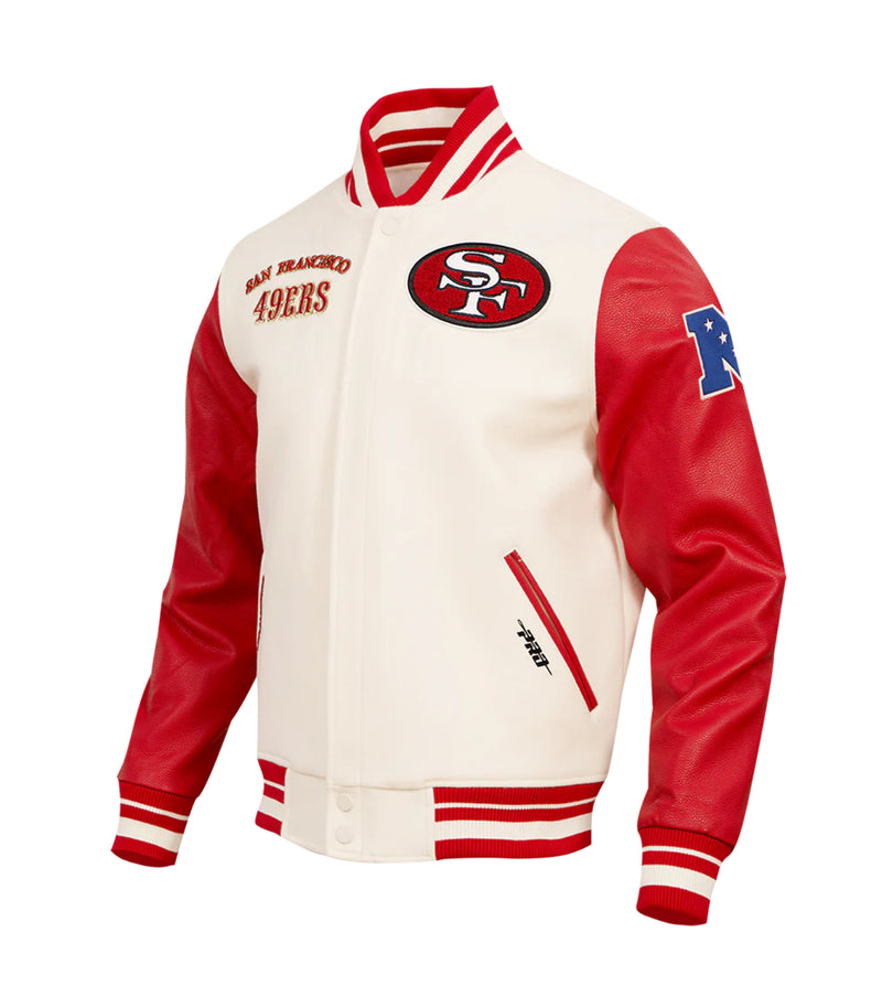 San Francisco 49ers Creme and White Varsity Jacket