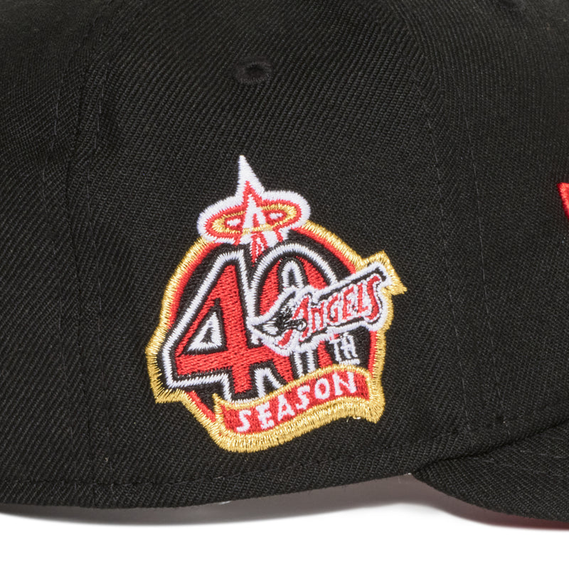 Anaheim Angels Winged Font Logo Red Outline 40Th Anniversary
