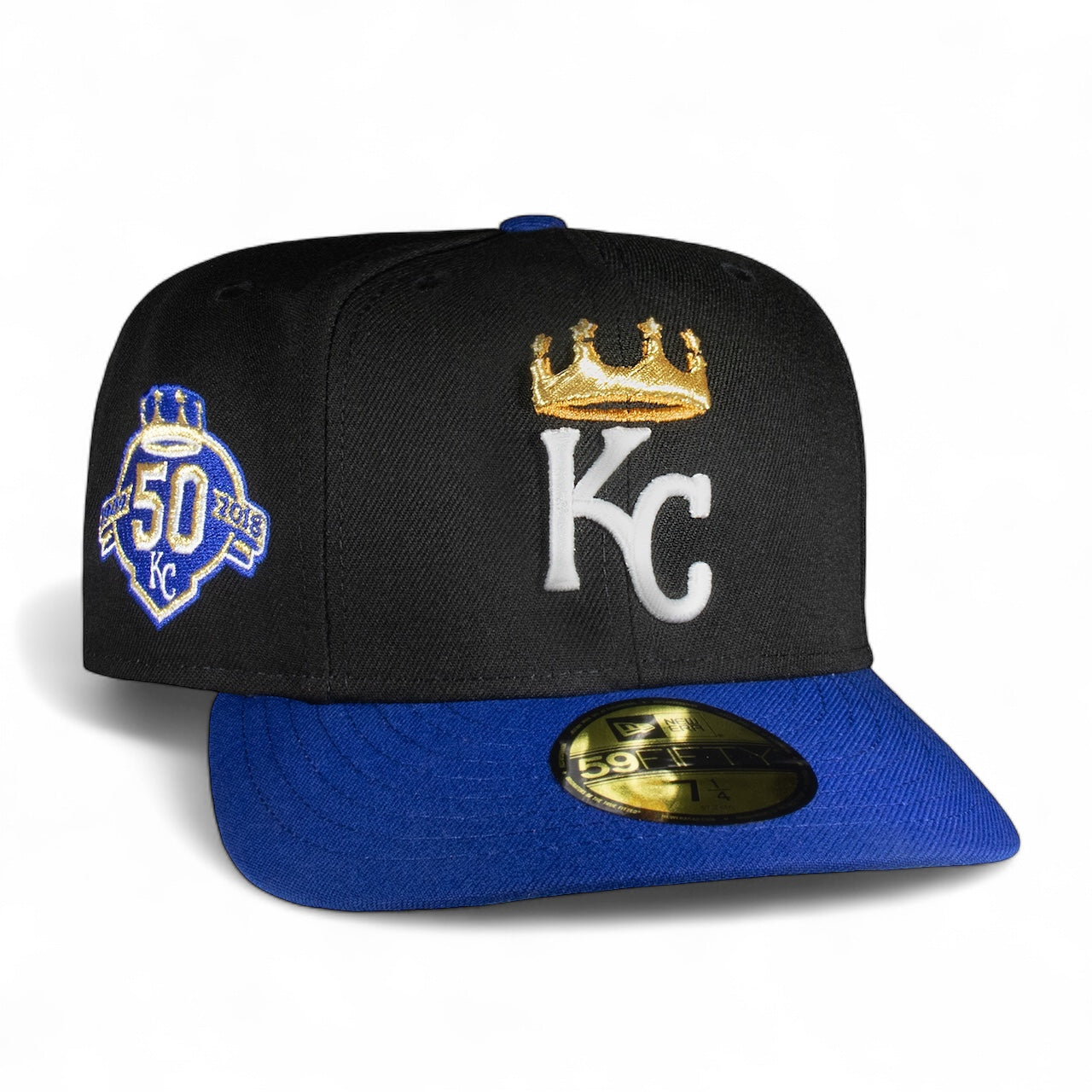 Kansas City Royals Black and Royal Gold Crown 50Th Anniversary
