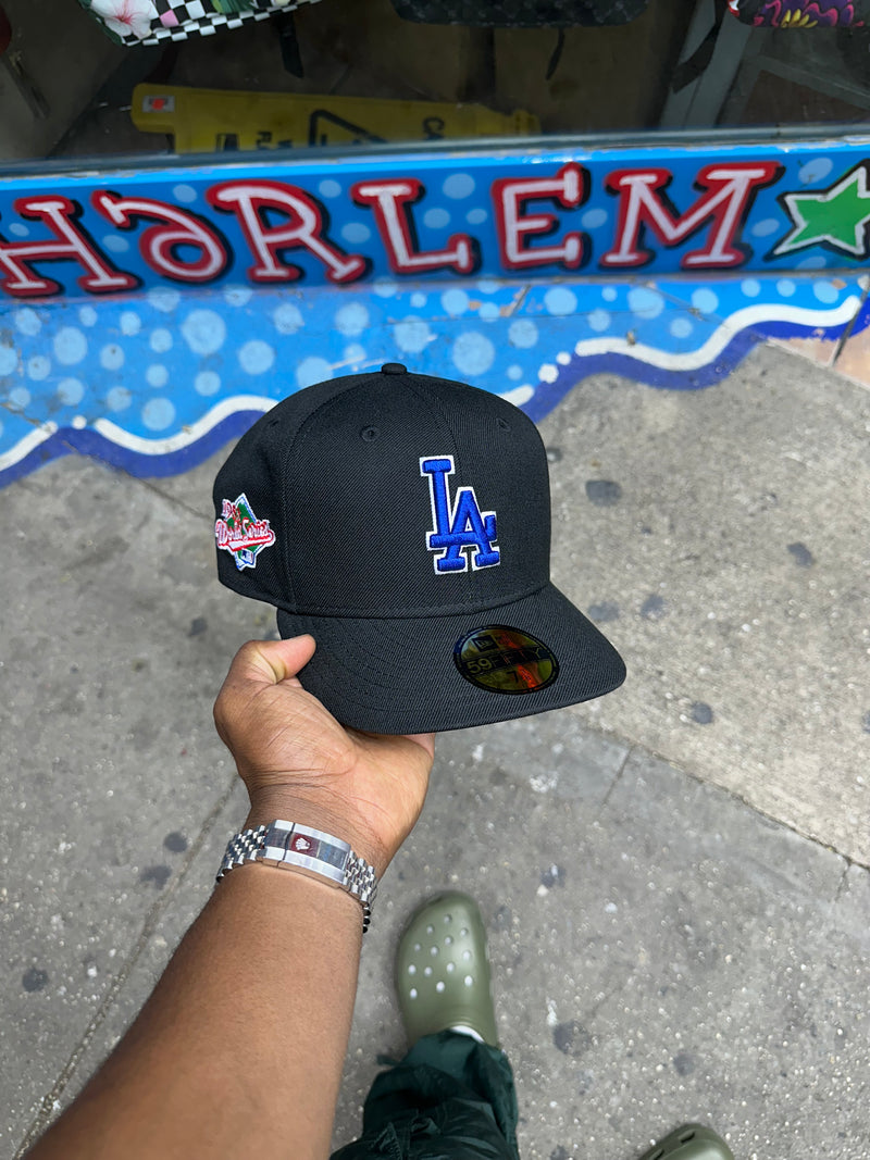 Los Angeles Dodgers All Black Blue Logo 1988 World Series