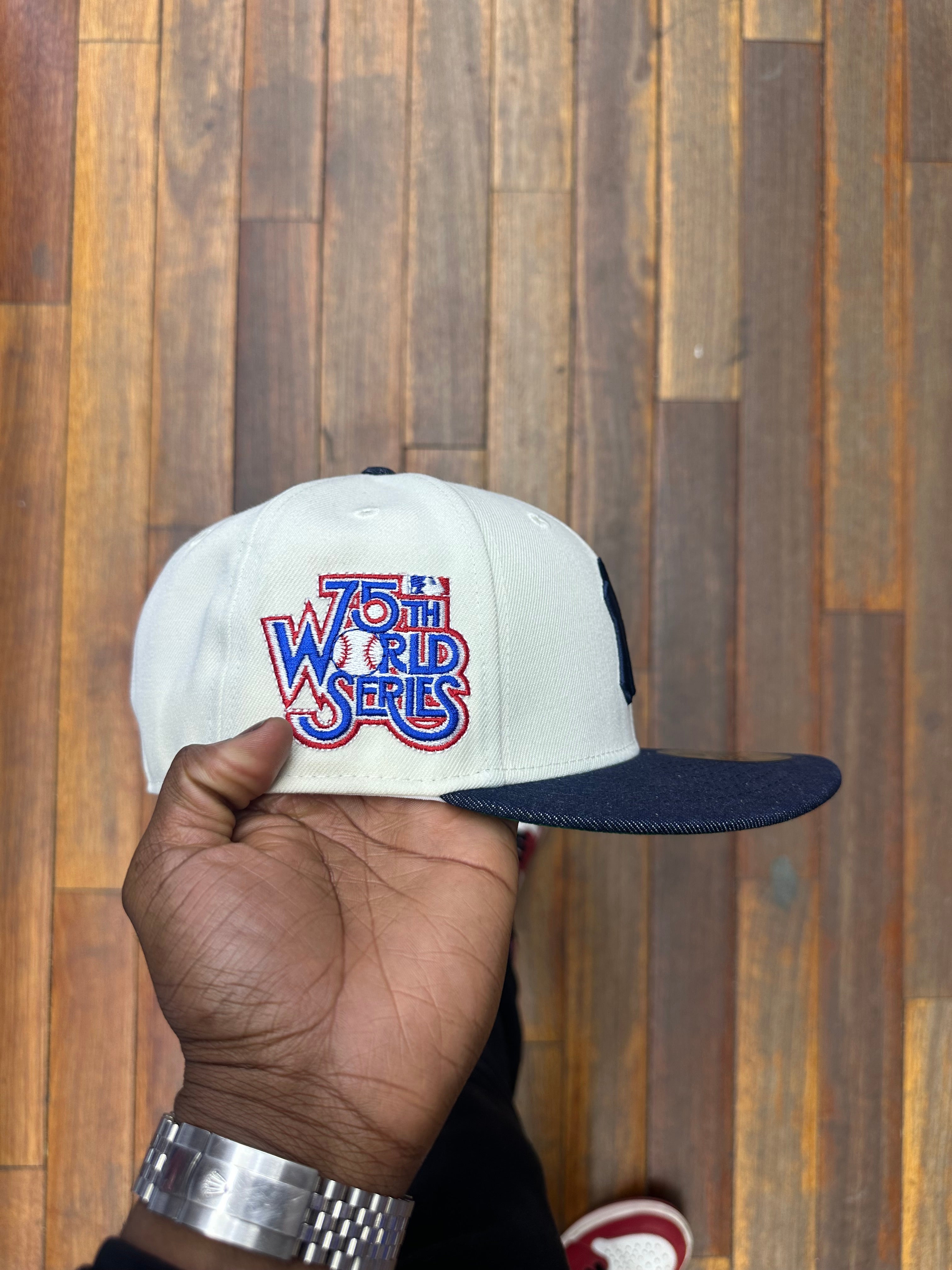 New York Yankees Chrome Creme White & Denim Visor 75th