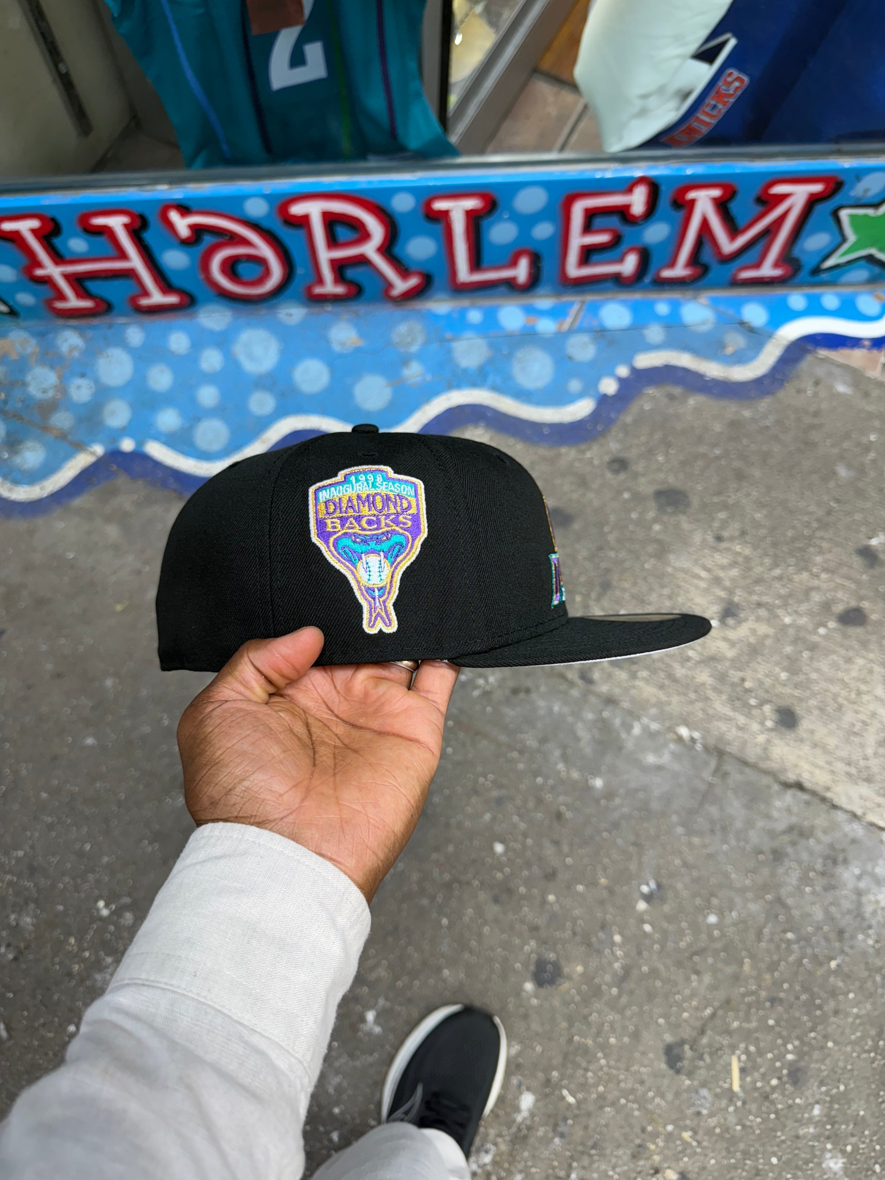 Arizona Diamond Backs All Black Teal & Purple Logo 1998