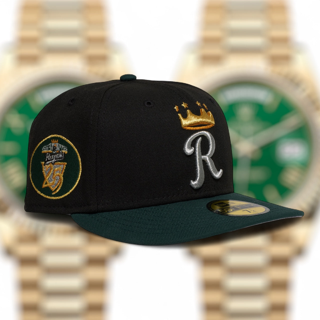 Kansas City Royals Black and Green "Rolex" 25Th Anniversary