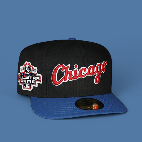 Chicago White Sox Black and Seashore Blue Script Logo 2003 All Star Game