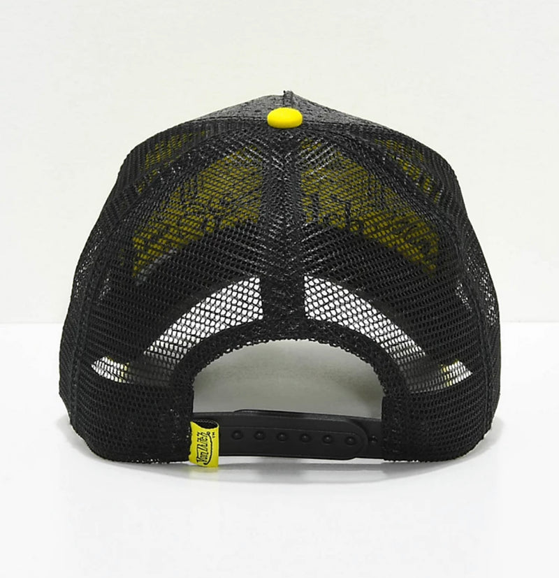 Von Dutch Bedazzled Black Yellow Trucker Hat