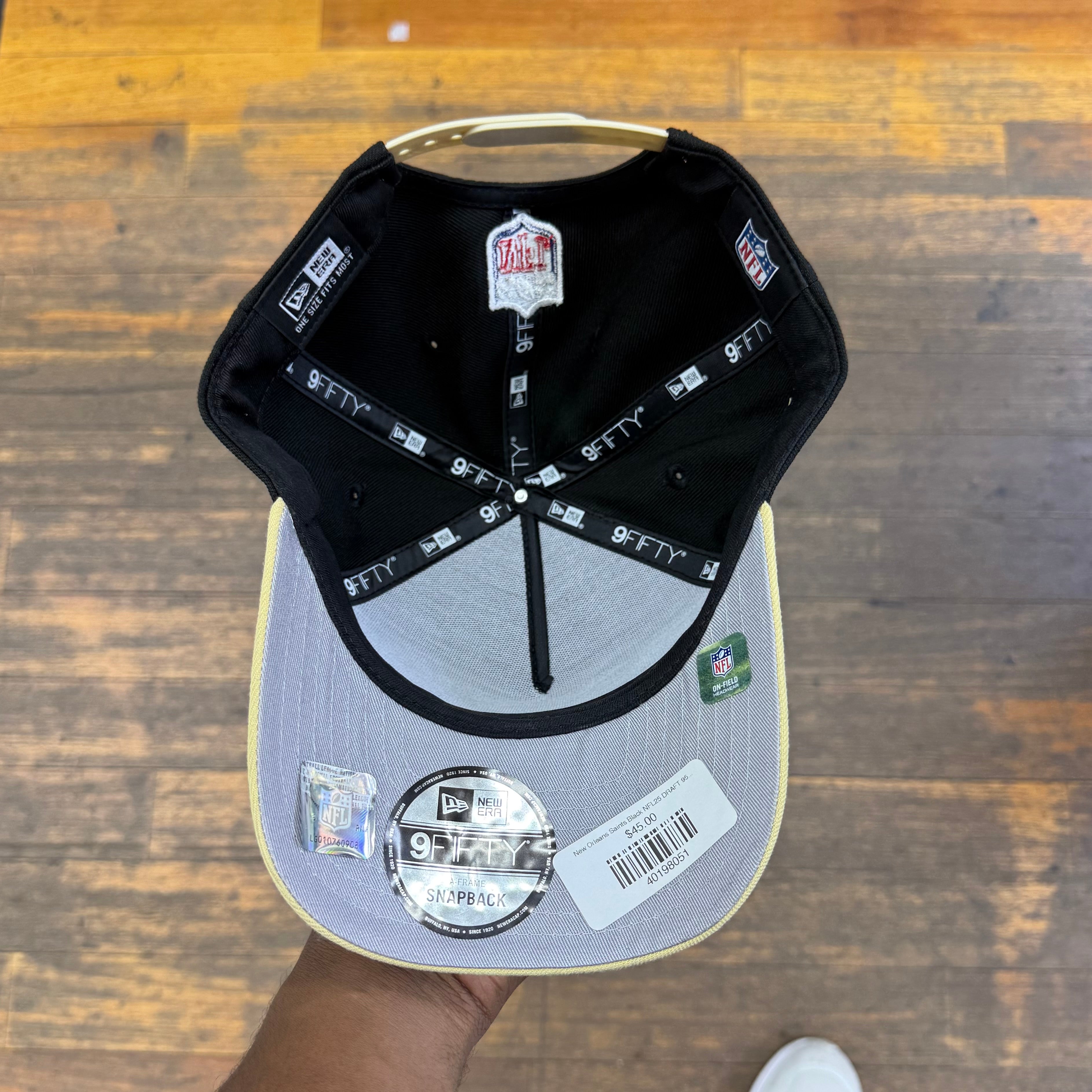New Orleans Saints Black NFL25 DRAFT 950 AFrame Snap Back